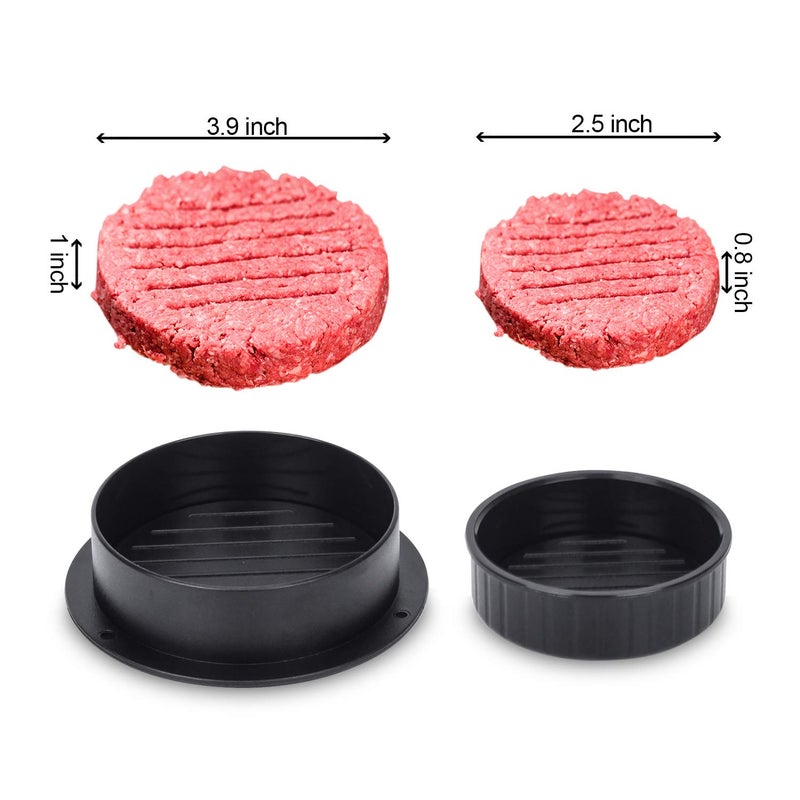 EPPARN Burger Press, Hamburger Press Patty Maker With 100Pcs Hamburger Patty Paper, 3 in 1 Non Stick Patty Mold for Stuffed Burgers, Sliders, Veggie Beef Burger, Kitchen Barbecue Tool Grilling Accessories - Image 3